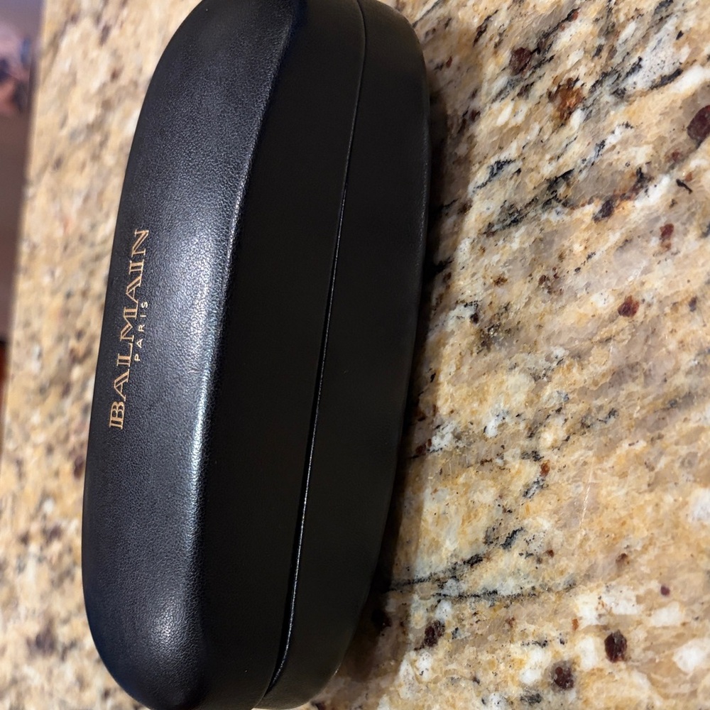 Balmain Black Eyewear Case with Gold Logo - Picture 3 of 3